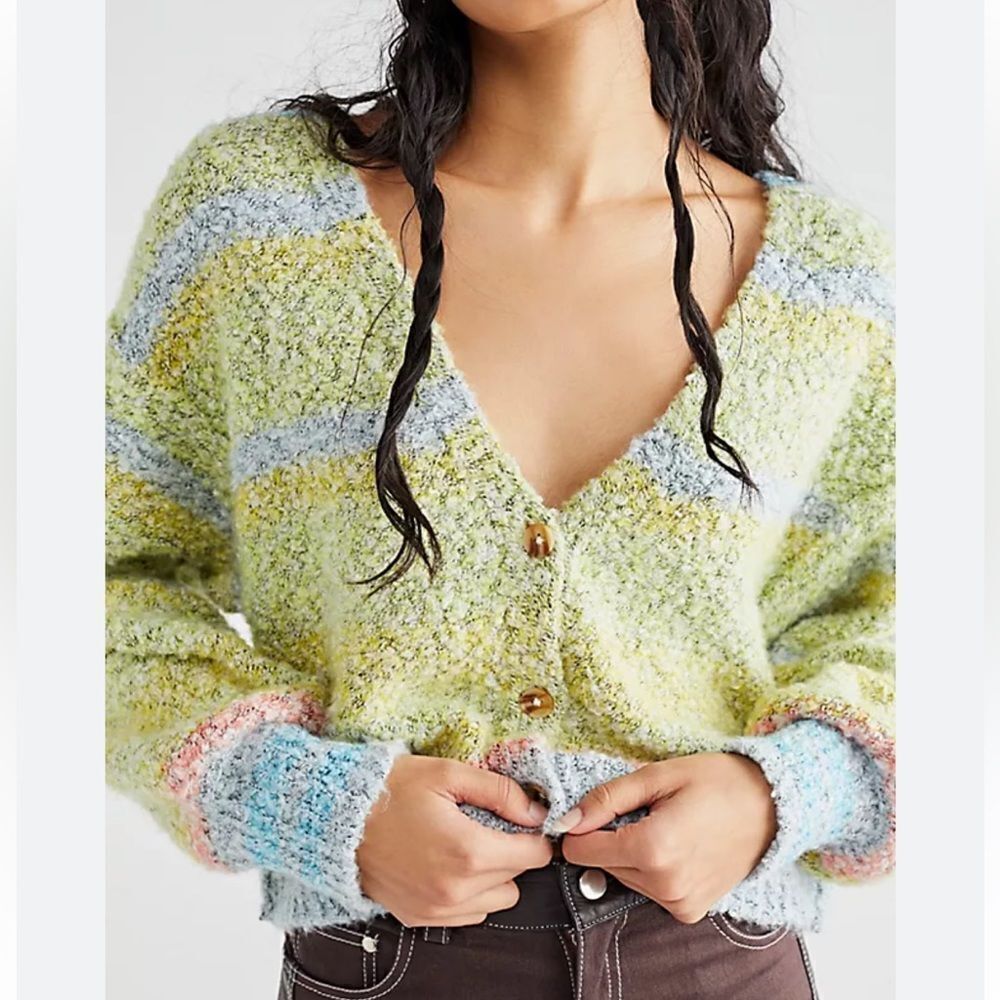 New Free People Soulmate
Cardi in Candy Coated combo
NWOT  
size XS